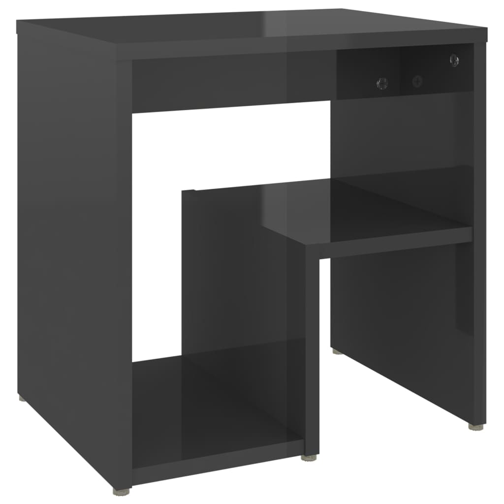 Nachtkastjes 2 st 40x30x40 cm bewerkt hout hoogglans grijs