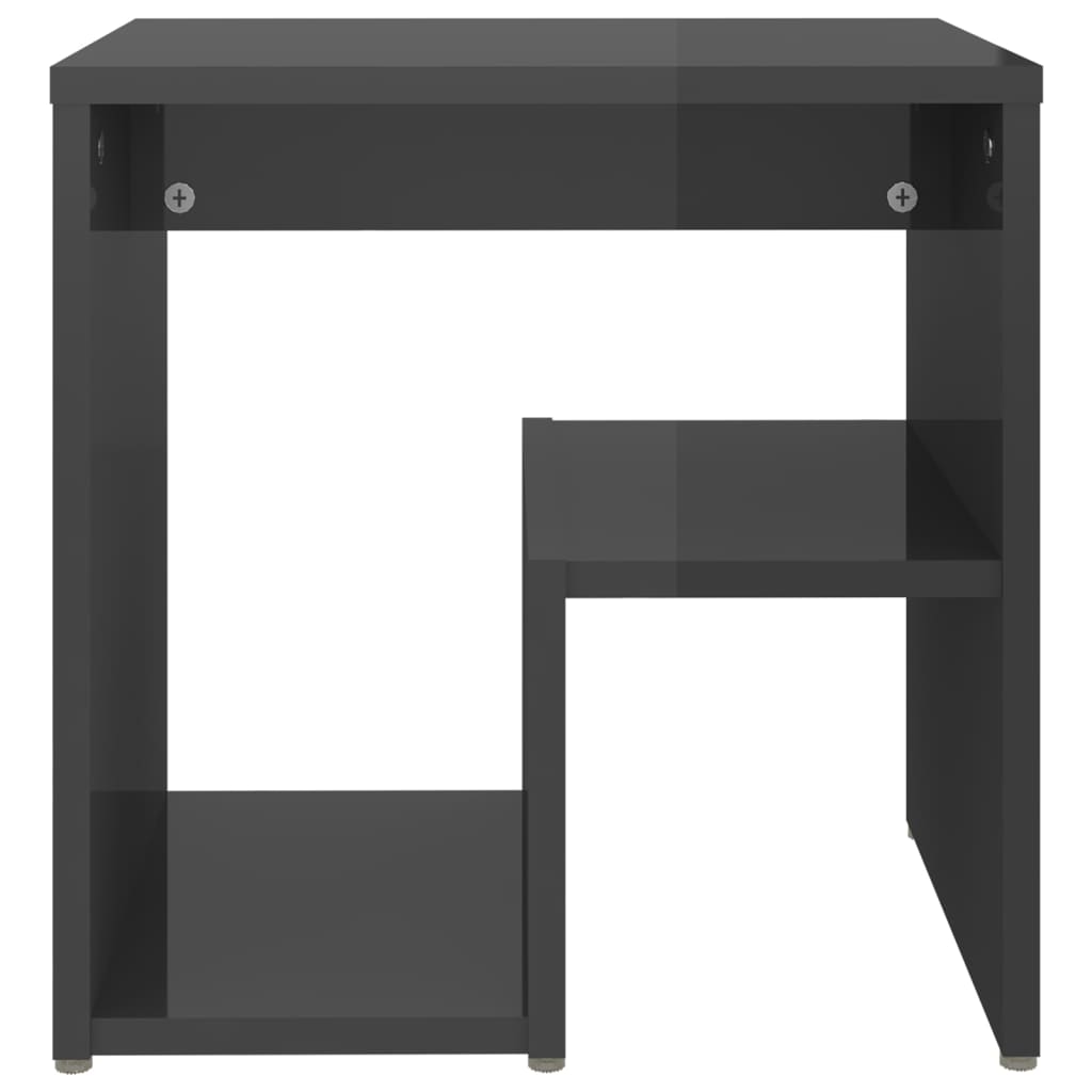 Nachtkastjes 2 st 40x30x40 cm bewerkt hout hoogglans grijs