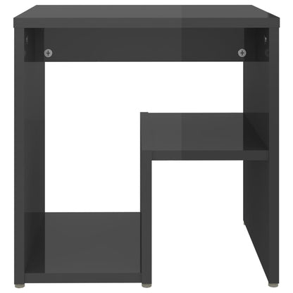 Nachtkastjes 2 st 40x30x40 cm bewerkt hout hoogglans grijs