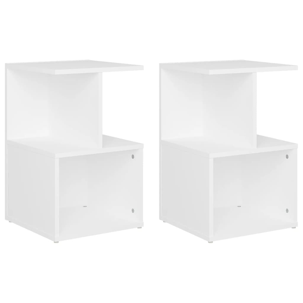 Nachtkastjes 35X35X55 Cm Spaanplaat 2 Wit