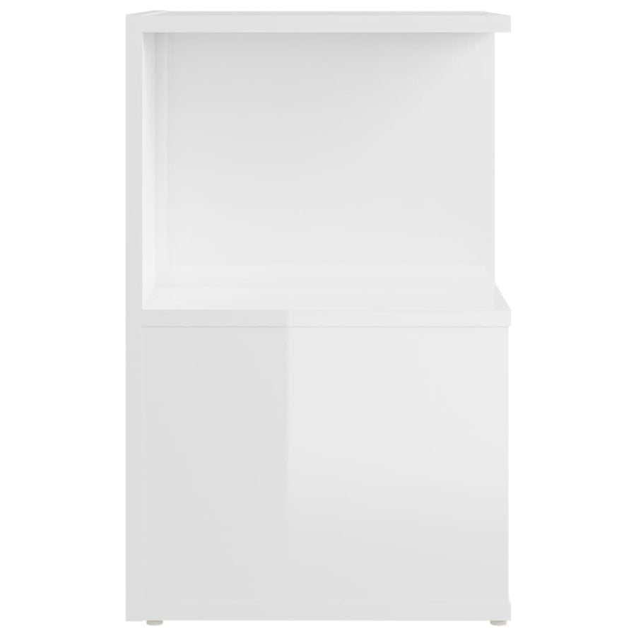 Nachtkastjes 35X35X55 Cm Spaanplaat 2 Hoogglans wit