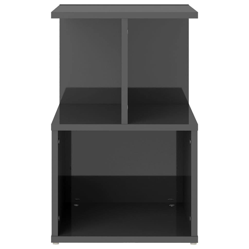 Nachtkastjes 2 st 35x35x55 cm bewerkt hout hoogglans grijs