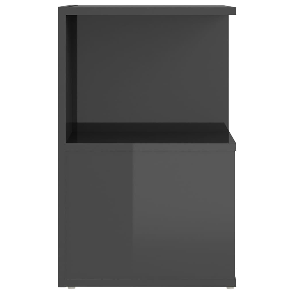 Nachtkastjes 2 st 35x35x55 cm bewerkt hout hoogglans grijs