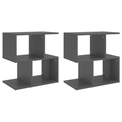Nachtkastjes 2 st 50x30x51,5 cm bewerkt hout grijs