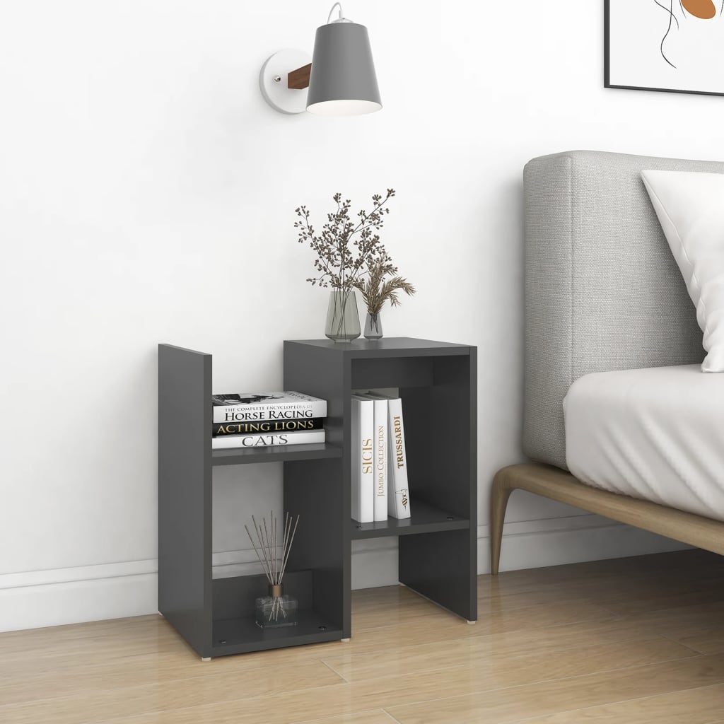 Nachtkastjes 2 st 50x30x51,5 cm bewerkt hout grijs