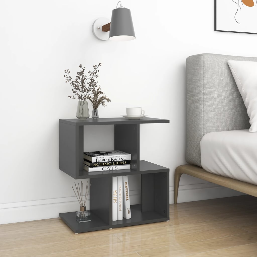 Nachtkastjes 2 st 50x30x51,5 cm bewerkt hout grijs