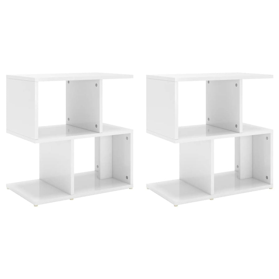 Nachtkastjes 50X30X51,5 Cm Spaanplaat 2 Hoogglans wit