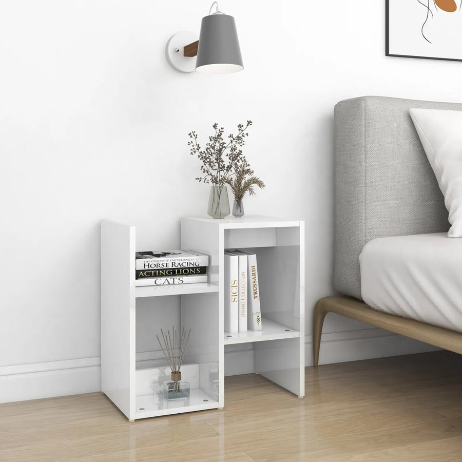 Nachtkastjes 50X30X51,5 Cm Spaanplaat 2 Hoogglans wit
