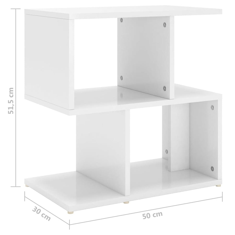 Nachtkastjes 50X30X51,5 Cm Spaanplaat 2 Hoogglans wit