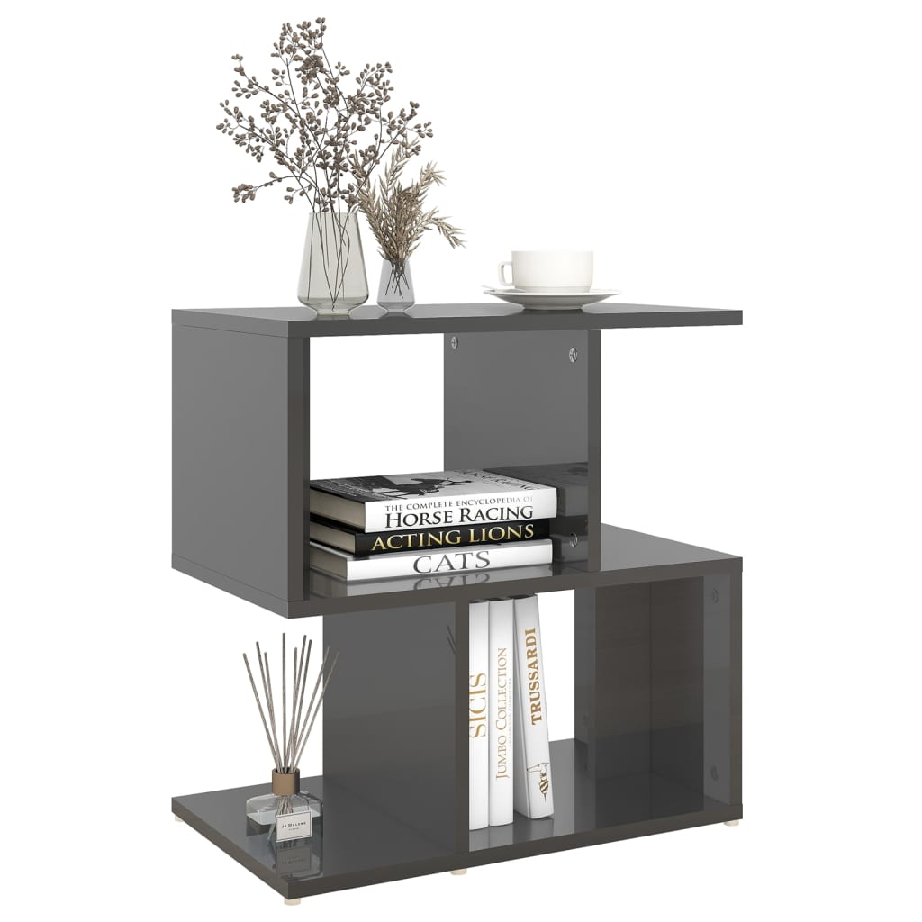 Nachtkastjes 2 st 50x30x51,5 cm bewerkt hout hoogglans grijs