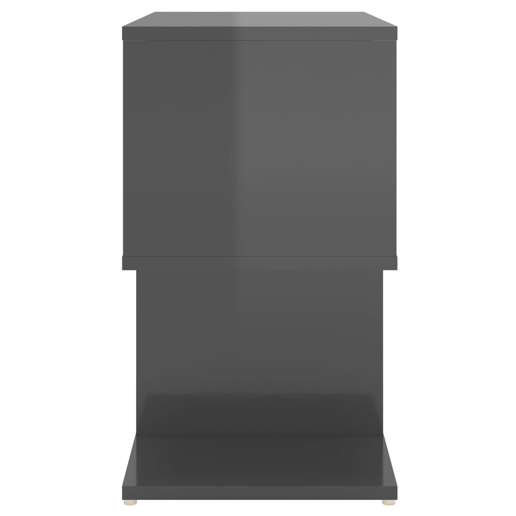 Nachtkastjes 2 st 50x30x51,5 cm bewerkt hout hoogglans grijs