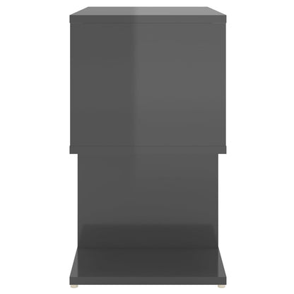 Nachtkastjes 2 st 50x30x51,5 cm bewerkt hout hoogglans grijs