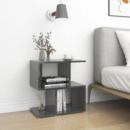 Nachtkastjes 2 st 50x30x51,5 cm bewerkt hout hoogglans grijs