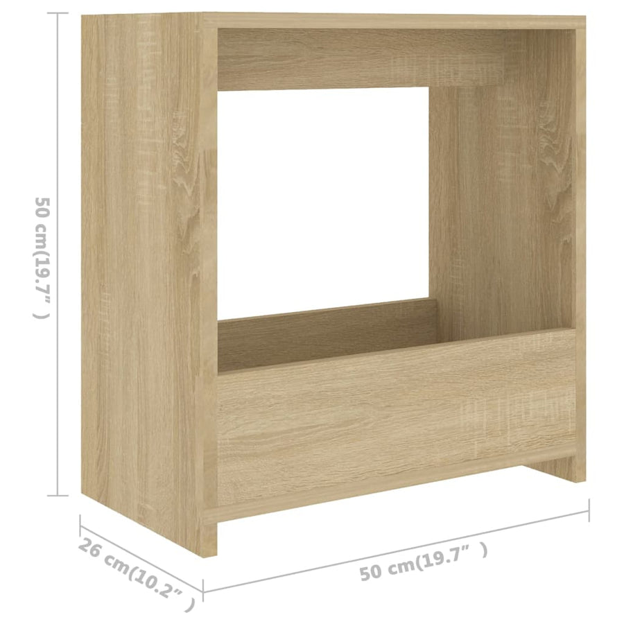 Bijzettafel 50X26X50 Cm Spaanplaat Kleurig Sonoma eiken