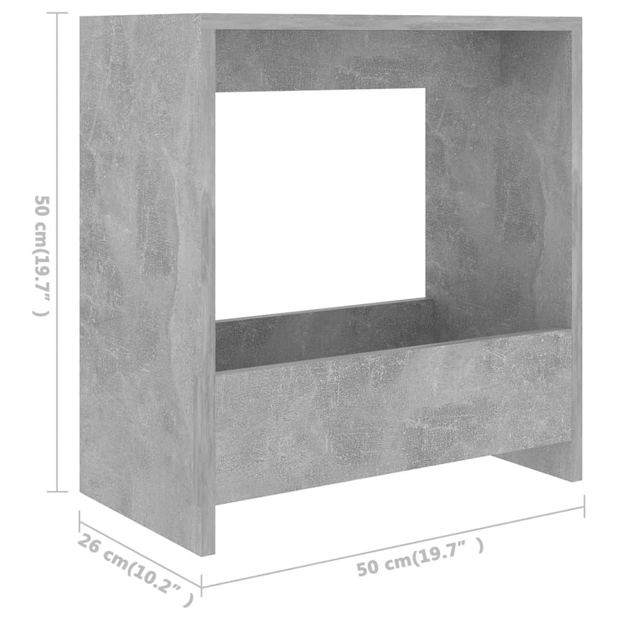 Bijzettafel 50X26X50 Cm Spaanplaat Betongrijs