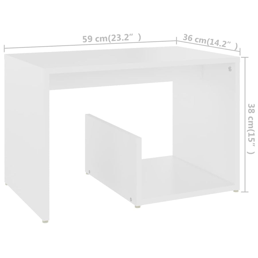 Bijzettafel 59X36X38 Cm Spaanplaat Wit