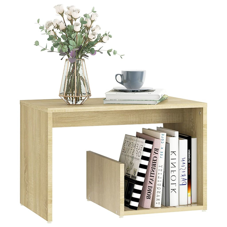 Bijzettafel 59X36X38 Cm Bewerkt Hout Kleurig Sonoma eiken