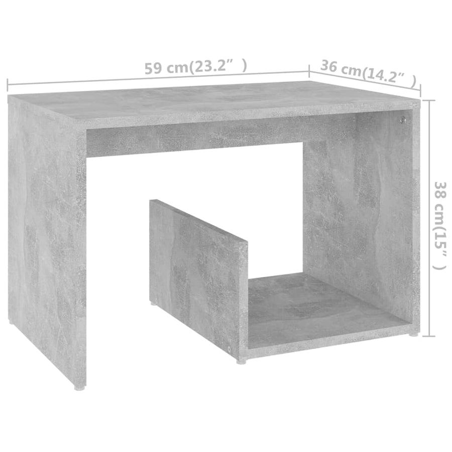 Bijzettafel 59X36X38 Cm Spaanplaat Betongrijs