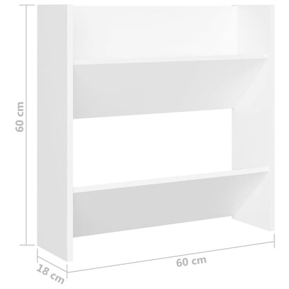 Wandschoenenkasten Bewerkt Hout Wit 4 1 60 cm