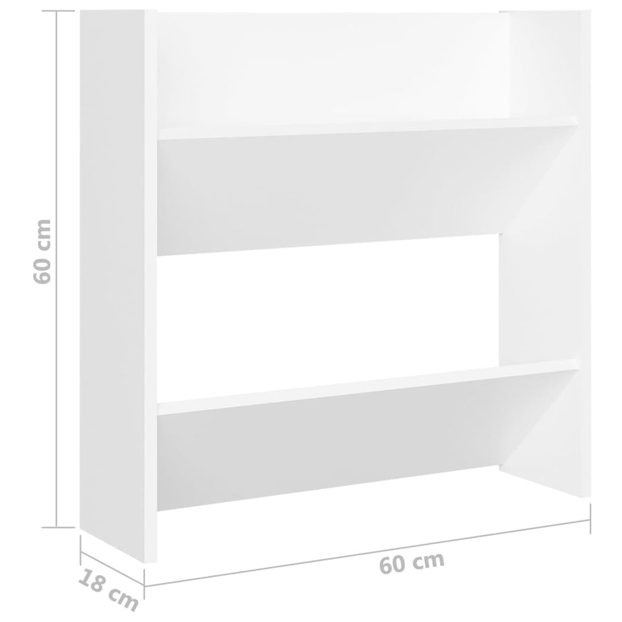Wandschoenenkasten Bewerkt Hout Wit 4 1 60 cm