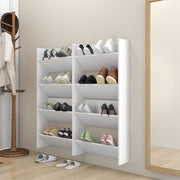 Wandschoenenkast 60x18x60 cm bewerkt hout wit