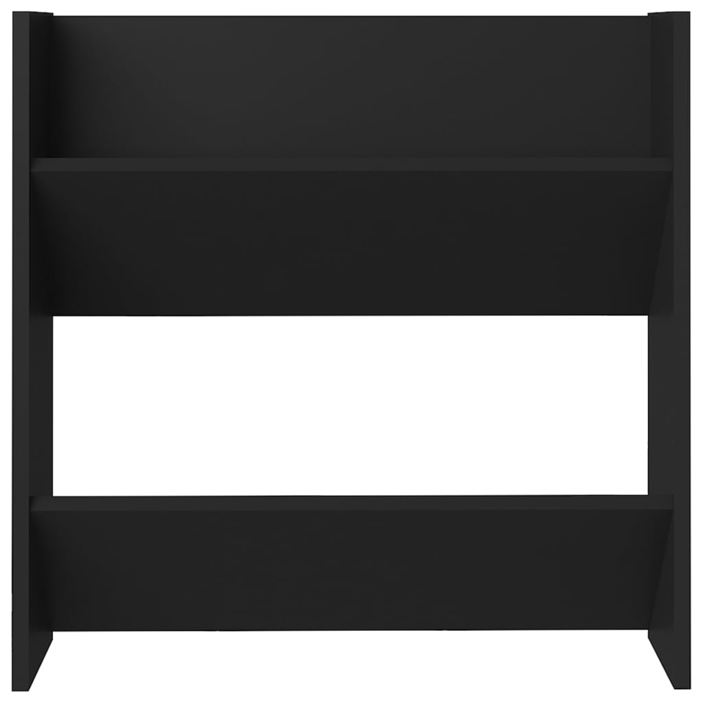 Wandschoenenkast 60x18x60 cm bewerkt hout zwart