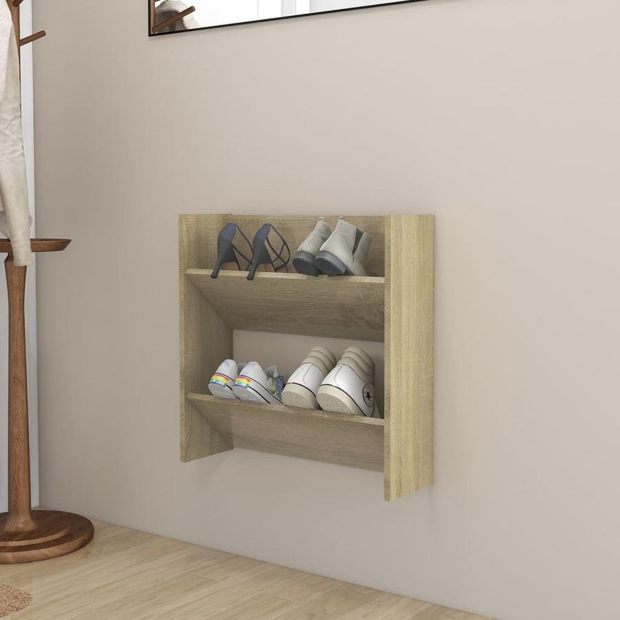 Wandschoenenkast 60X18X60 Cm Spaanplaat Sonoma Eikenkleurig 60 x 18 x 60 cm