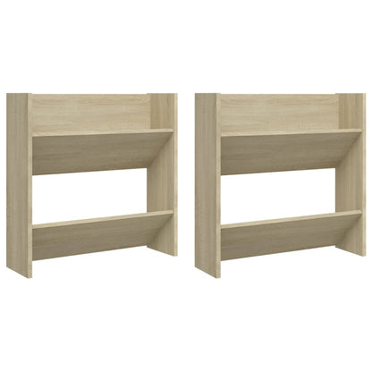 Wandschoenenkasten 2 St 60X18X60 Cm Spaanplaat Sonoma Eiken 60 x 18 x 60 cm