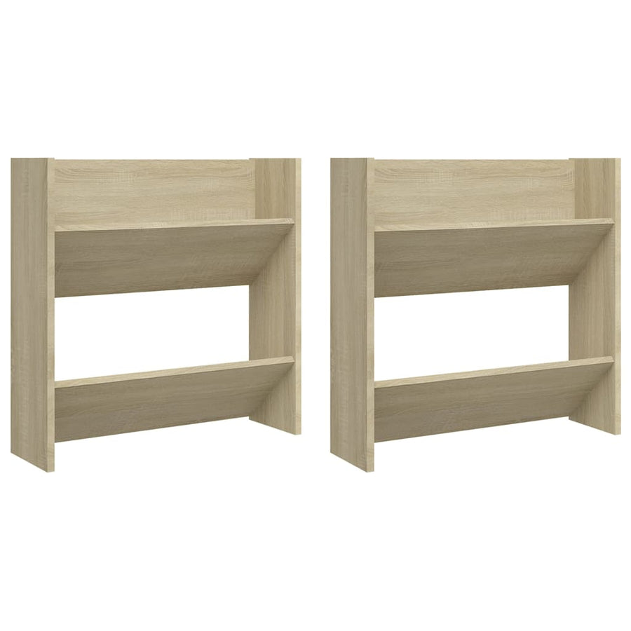 Wandschoenenkasten 2 St 60X18X60 Cm Spaanplaat Sonoma Eiken 60 x 18 x 60 cm