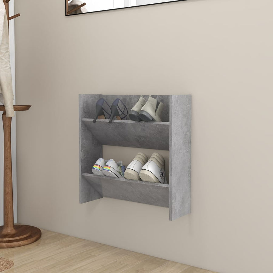 Wandschoenenkast 60X18X60 Cm Spaanplaat Betongrijs 60 x 18 x 60 cm