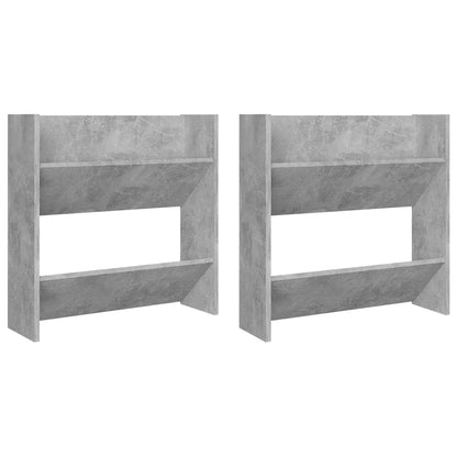 Wandschoenenkasten 2 St 60X18X60 Cm Spaanplaat Betongrijs 60 x 18 x 60 cm