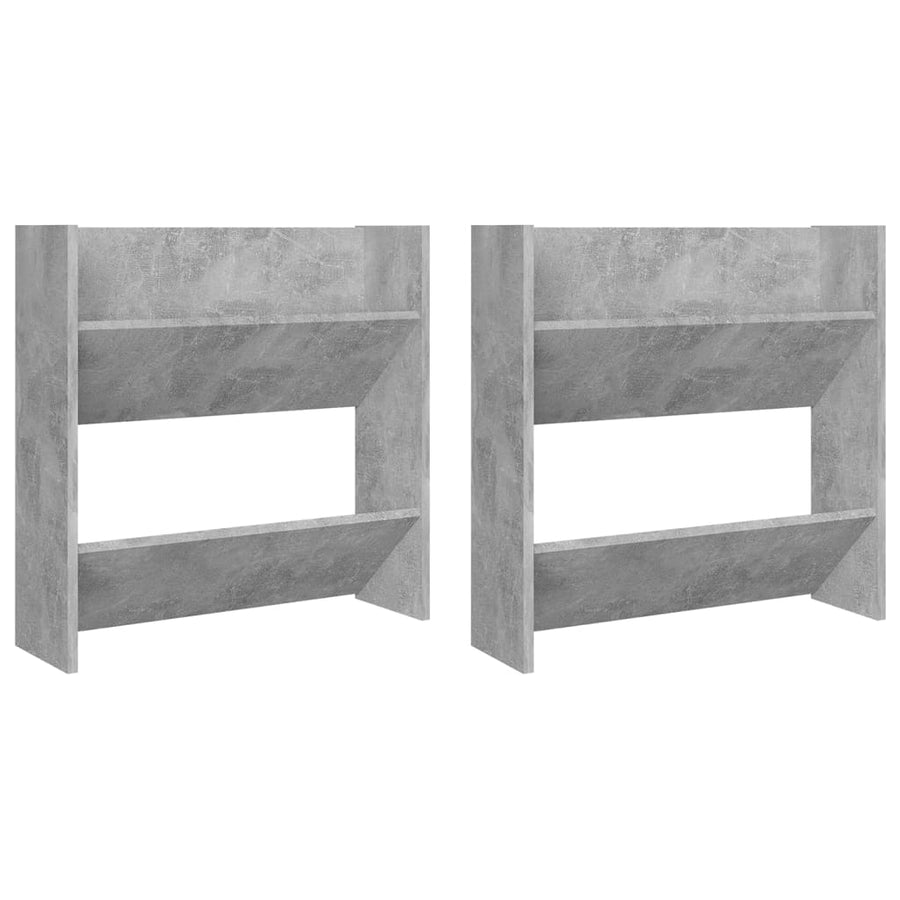 Wandschoenenkasten 2 St 60X18X60 Cm Spaanplaat Betongrijs 60 x 18 x 60 cm