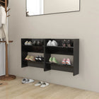 Schoenenkast 60x18x60 cm spaanplaat hoogglans zwart
