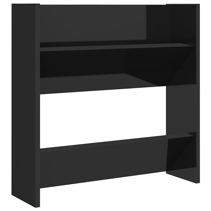 Wandschoenenkasten Spaanplaat Hoogglans Zwart 1 4 60 x 18 x 60 cm