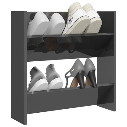 Wandschoenenkast Spaanplaat Hoogglans Grijs 1 60 x 18 x 60 cm