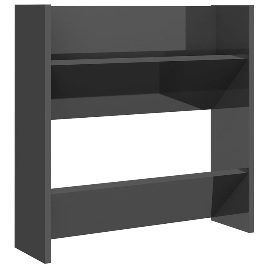 Wandschoenenkasten Spaanplaat Hoogglans Grijs 1 2 60 x 18 x 60 cm