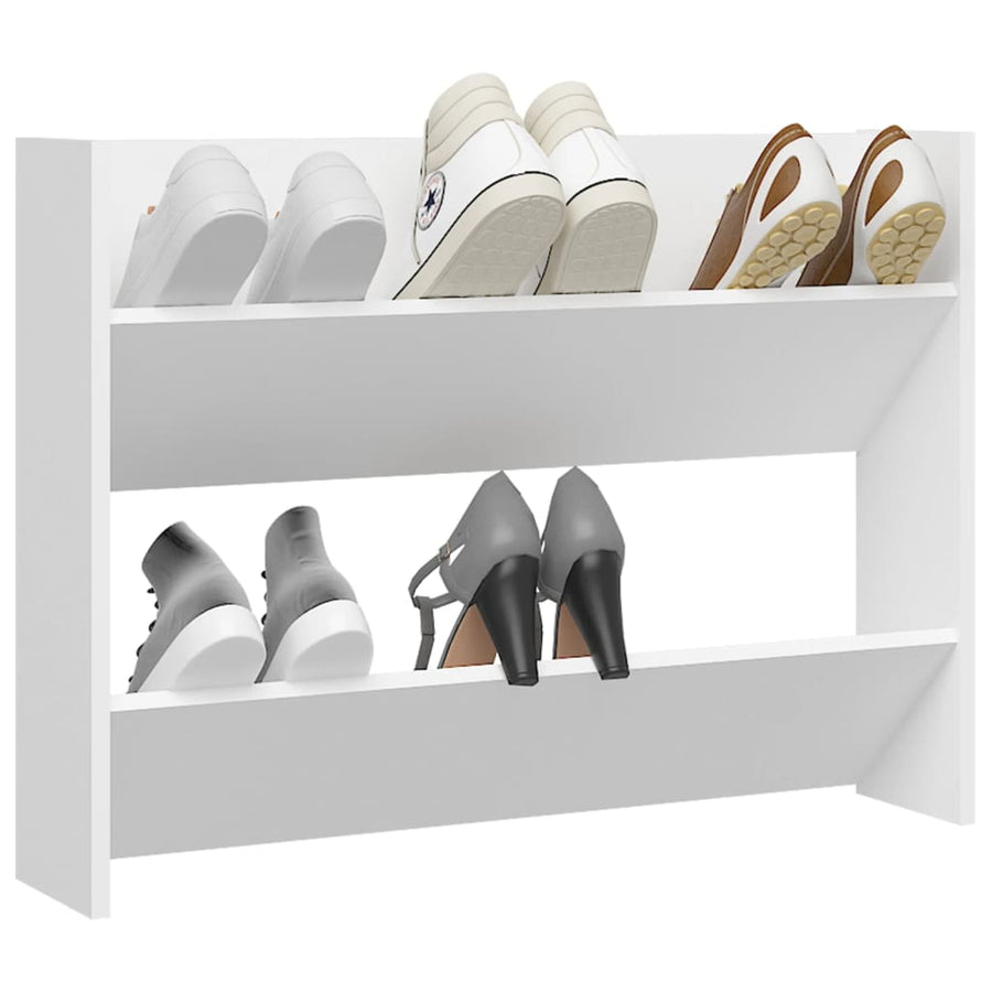 Wandschoenenkast 80X18X Bewerkt Hout Wit 80 cm 60 cm