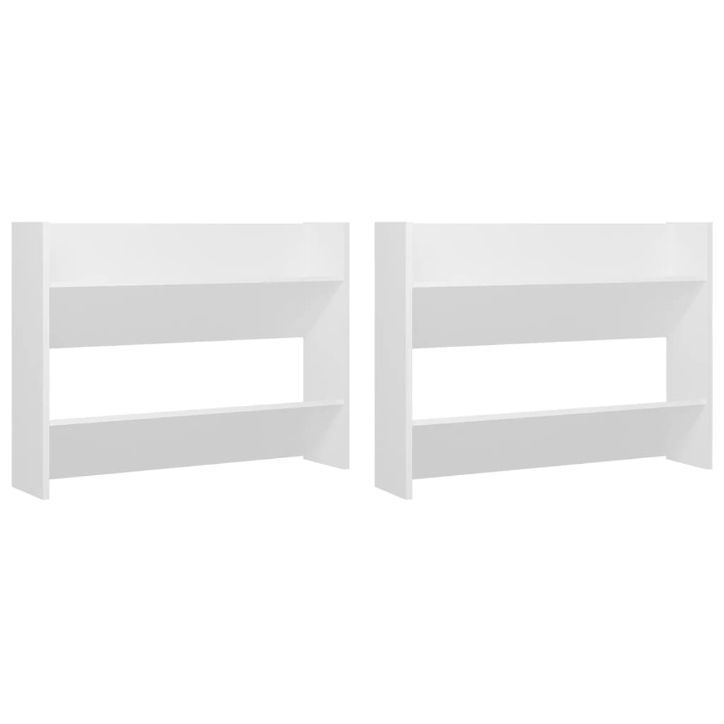 Wandschoenenkasten 2 st 80x18x60 cm spaanplaat wit