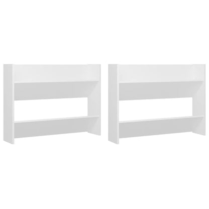 Wandschoenenkasten 2 st 80x18x60 cm spaanplaat wit