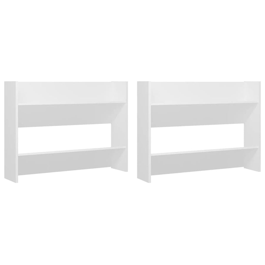 Wandschoenenkasten 2 st 80x18x60 cm spaanplaat wit