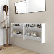 Wandschoenenkast 2 st 80x18x60 cm spaanplaat wit