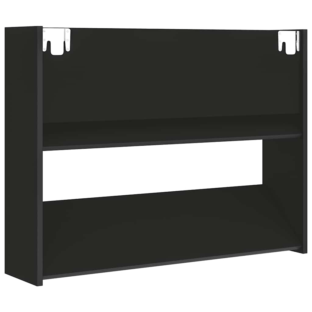 Wandschoenenkast 80x18x60 cm bewerkt hout zwart