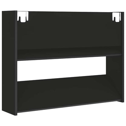 Wandschoenenkast 80x18x60 cm bewerkt hout zwart