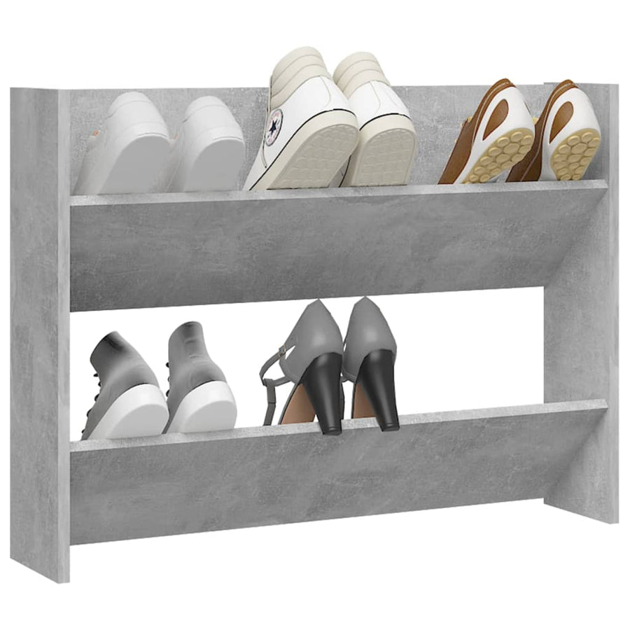Wandschoenenkast 80X18X60 Cm Spaanplaat Betongrijs 80 x 18 x 60 cm