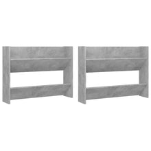 Wandschoenenkasten 2 st 80x18x60 cm spaanplaat betongrijs