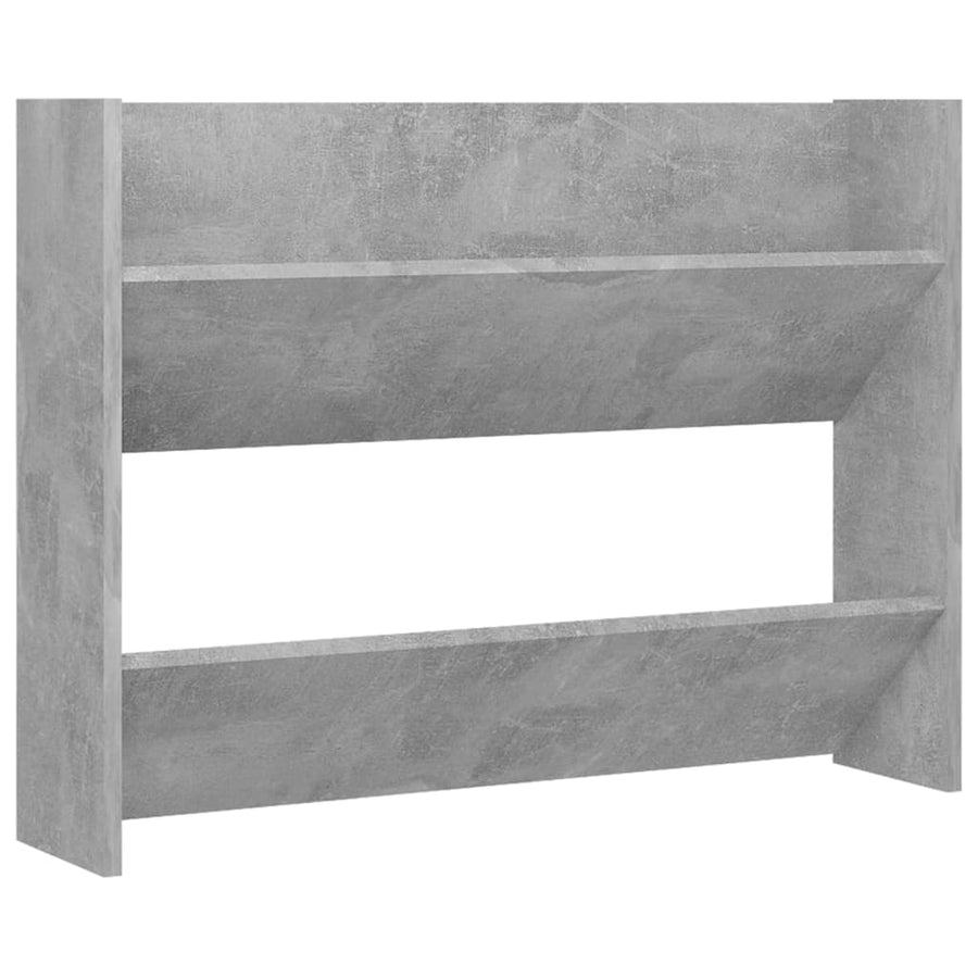 Wandschoenenkasten 2 st 80x18x60 cm spaanplaat betongrijs