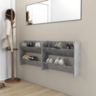 Wandschoenenkast 2 st 80x18x60 cm spaanplaat betongrijs