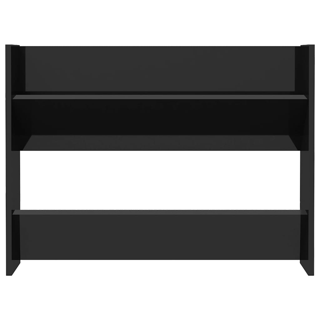 Wandschoenenkast Spaanplaat Hoogglans Zwart 1 80 x 18 x 60 cm