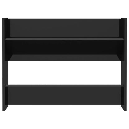 Wandschoenenkast Spaanplaat Hoogglans Zwart 1 80 x 18 x 60 cm