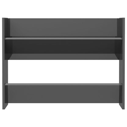 Wandschoenenkast Spaanplaat Hoogglans Grijs 1 80 x 18 x 60 cm